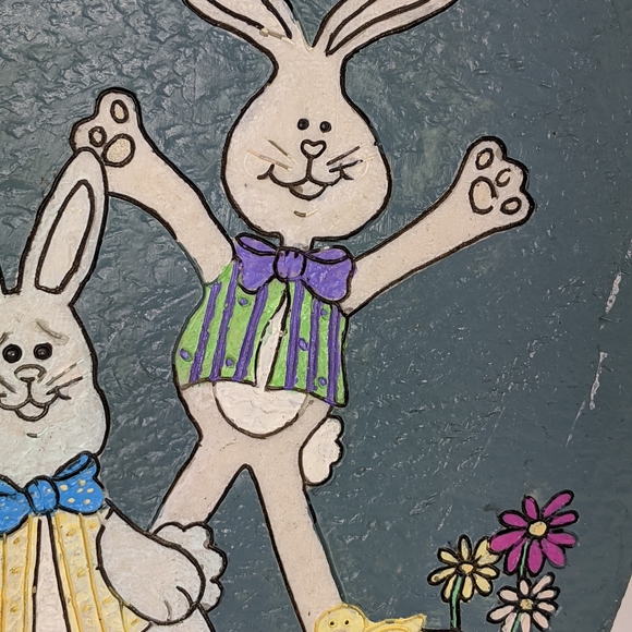 Oval Hanging Shale Rock Happy Easter Sign - Picture 5 of 9